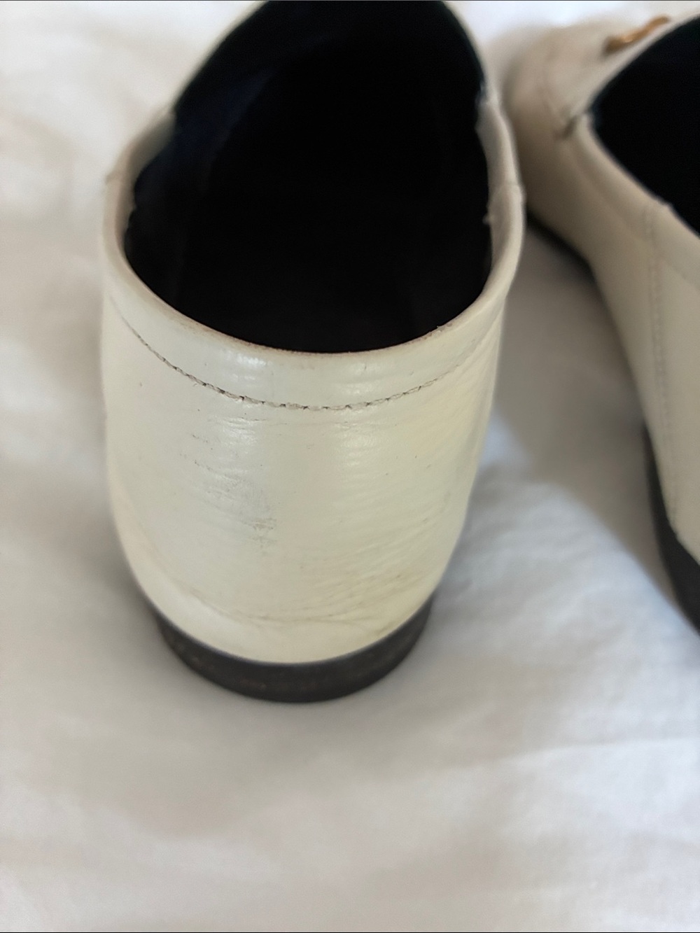 Gucci Cream Leather Strawberry Brixton Horsebit Loafers - Picture 3 of 7
